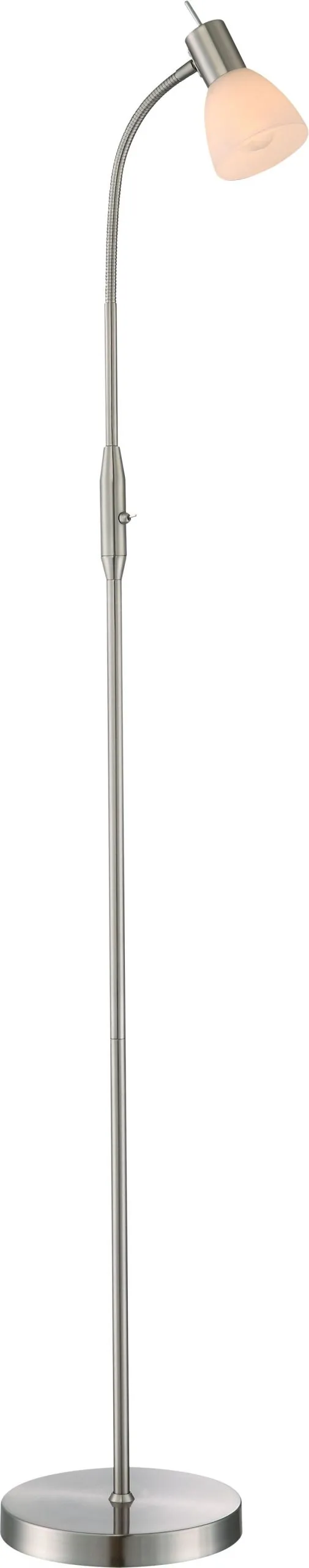 Stehlampe Wohnzimmer Stehleuchte Leselampe Metall Glas weiß 54533-1S