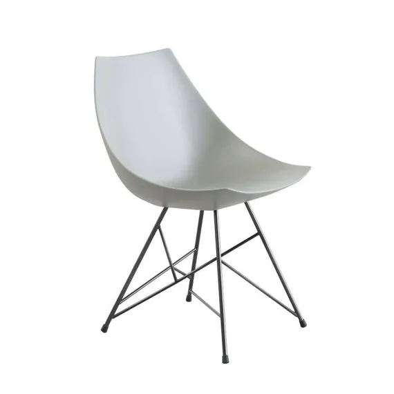 Stuhl mit Metallbeinen und lackiertem Sitz Gamma Pianca