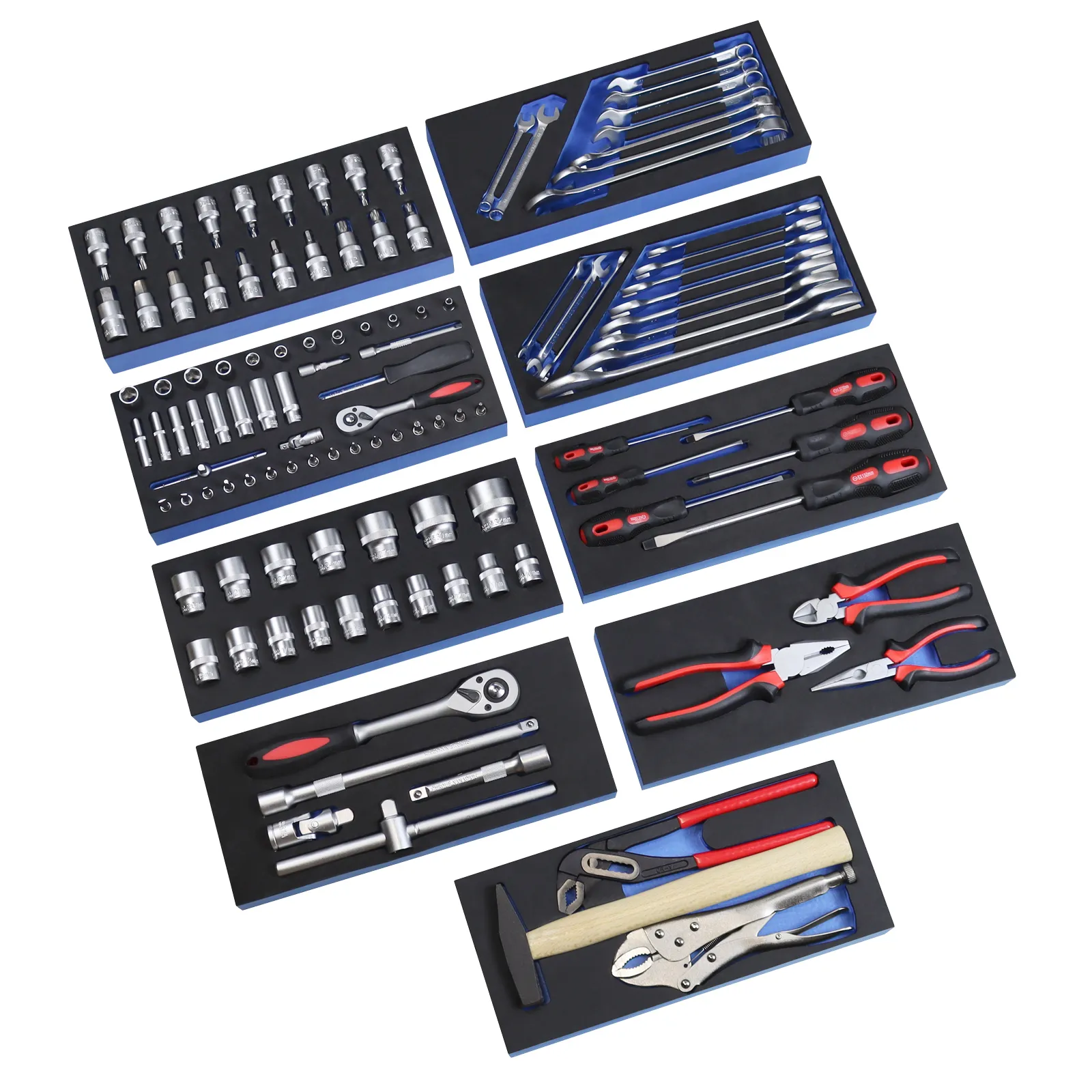 Werkzeug-Set für Werkstattwagen Cheetah | 115 Teile | mit Schaumstoff-Schubladeneinlage | HxBxT 4,6x34x12,5cm